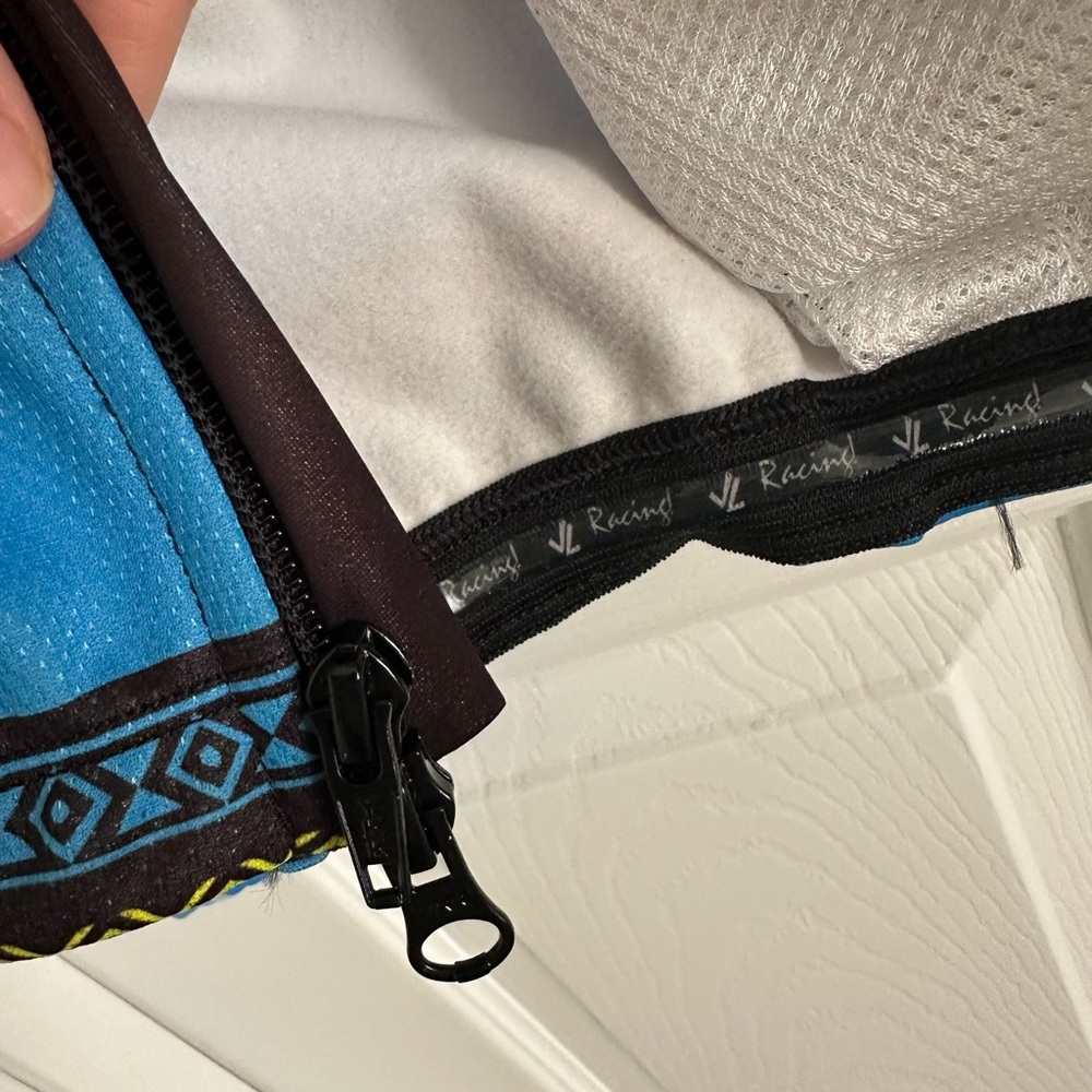 Cycling Jacket Blue Tribal Pattern - Picture 6 of 6